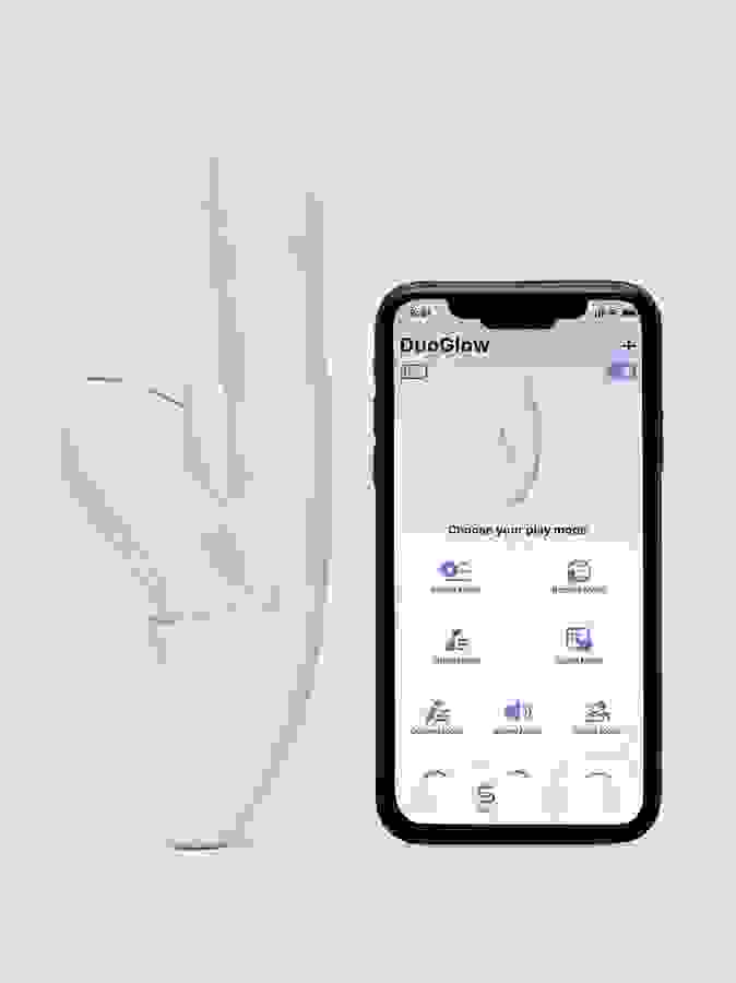 Svakom DuoGlow App Controlled All in 1 Rabbit Vibrator, Purple, hi-res